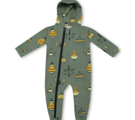 Raspberry Republic Baby Sweatoverall Party olive Bio-Baumwolle